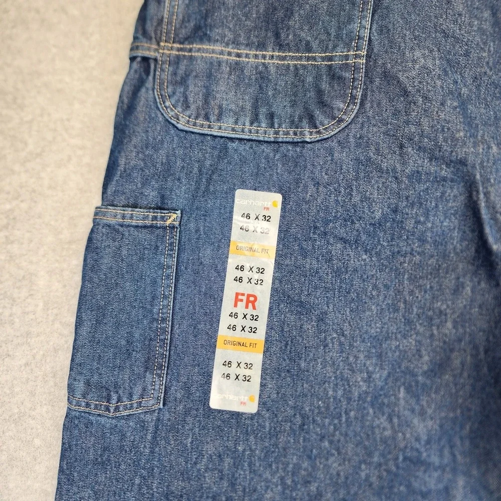 NEW Carhartt FR Jeans Mens 46X30 Flame Resistant Utility‎ Work Blue FRB13-DNM